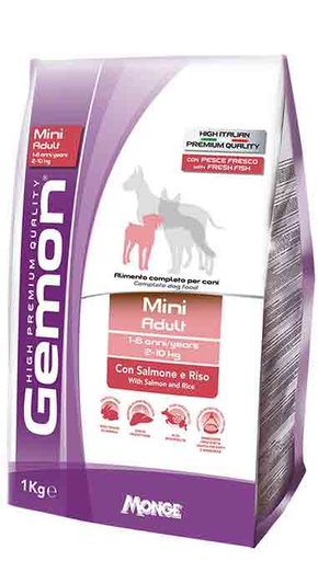 [PSPE025] GEMON DOG MINI ADULT SALMON/RICE X 1 KG