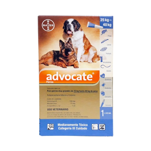 ADVOCATE PERROS 25-40KG
