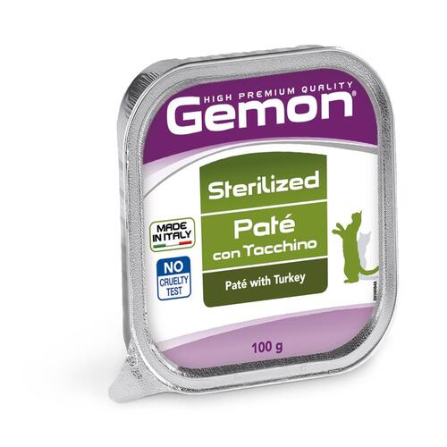 [PHGA005] GEMON CAT STERILIZED X 100 GR PATE WITH TURKEY